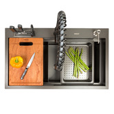Higold Belle Luxe 820mm Double Stainless Steel Kitchen Sink &amp; Accessories Package