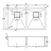 Higold Vante 800mm Double Stainless Steel Kitchen Sink