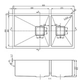 Higold Vante 800mm 1 &amp; 1/2 Stainless Steel Kitchen Sink