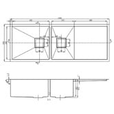 Higold Vante 1200mm 1 &amp; 1/2 Stainless Steel Kitchen Sink with Drainer