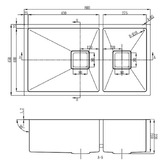 Higold Vante 800mm 1 &amp; 1/2 Stainless Steel Kitchen Sink
