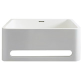 OMVIVO Vision 550mm Matte White Wall Hung Basin with Towel Rail