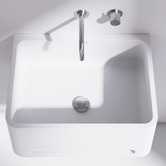 OMVIVO Vision 550mm Matte White Wall Hung Basin with Towel Rail
