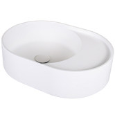 OMVIVO Lune 550mm Oval Solid Surface Above Counter Basin