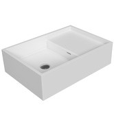 OMVIVO CDesign 620mm Matte White Rectangular Solid Surface Wall Hung Basin
