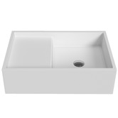 OMVIVO CDesign 620mm Matte White Rectangular Solid Surface Wall Hung Basin