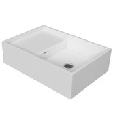 CDesign 620mm Matte White Rectangular Solid Surface Wall Hung Basin ...