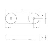 OMVIVO Lune 1200mm Oval Solid Surface Double Basin