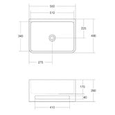 OMVIVO Vision 550mm Matte White Wall Hung Basin with Towel Rail