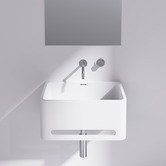 OMVIVO Vision 550mm Matte White Wall Hung Basin with Towel Rail