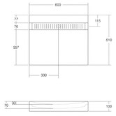 OMVIVO KL 600mm Rectangular Solid Surface Above Counter Basin