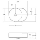 OMVIVO Lune 550mm Oval Solid Surface Above Counter Basin