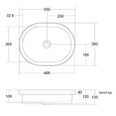 OMVIVO Pere 500mm Matte White Oval Semi-Inset Basin