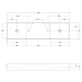 OMVIVO CDesign 1620mm Solid Surface Double Wall Hung Basin
