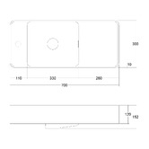 OMVIVO Mod 700mm Matte White Wall Hung Basin with Overflow