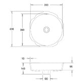 OMVIVO Sub 436mm Matte White Round Undermount Basin with Overflow