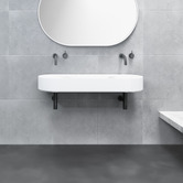 OMVIVO Lune 1200mm Oval Solid Surface Double Basin