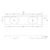 OMVIVO Arki 1800mm Matte White Wall Hung Double Basin with Overflow