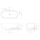 OMVIVO Benna Oval Solid Surface Freestanding Bath with Overflow