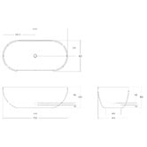 OMVIVO Benna Oval Solid Surface Freestanding Bath with Overflow