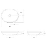 OMVIVO Benna 500mm Pill Semi-Inset Basin