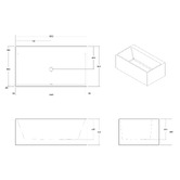 OMVIVO Cdesign Matte White Solid Surface Freestanding Bath with Overflow