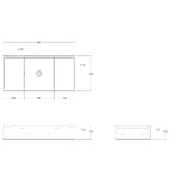 OMVIVO Cdesign 900mm Matte White Wall Hung Basin with Overflow