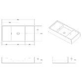OMVIVO Cdesign 900mm Matte White Wall Hung Basin with Overflow