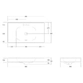OMVIVO Mia 900mm Matte White Wall Hung Basin with Overflow