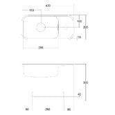 OMVIVO Mod 420mm Matte White Wall Hung Basin with Overflow