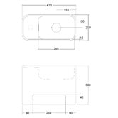 OMVIVO Mod 420mm Matte White Wall Hung Basin with Overflow