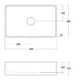 OMVIVO Mod 480mm Matte White Above Counter Basin