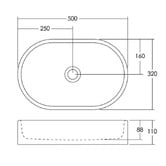 OMVIVO Kanso 500mm Matte White Pill Above Counter Basin