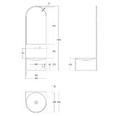 OMVIVO Marrakech 450mm Wall Hung Basin with Integrated Splashback &amp; Mirror