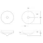 OMVIVO Mono 440mm Round Semi-Inset Basin with Overflow