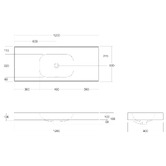 OMVIVO Mia 1200mm Matte White Wall Hung Basin with Overflow