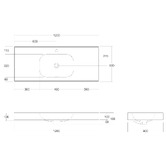 OMVIVO Mia 1200mm Matte White Wall Hung Basin with Overflow