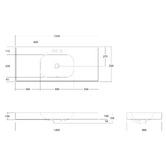 OMVIVO Mia 1200mm Matte White Wall Hung Basin with Overflow