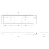 OMVIVO Mia 1800mm Matte White Wall Hung Double Basin with Overflow
