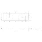 OMVIVO Mia 1800mm Matte White Wall Hung Double Basin with Overflow