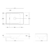 OMVIVO Mia 470mm Matte White Wall Hung Basin with Overflow