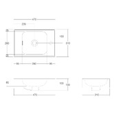 OMVIVO Mia 470mm Matte White Wall Hung Basin with Overflow