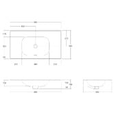 OMVIVO Mia 900mm Matte White Wall Hung Basin with Overflow