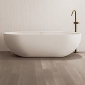 OMVIVO Benna Oval Solid Surface Freestanding Bath with Overflow