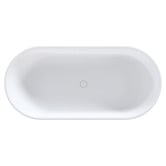 OMVIVO Kanso Matte White Solid Surface Freestanding Bath with Overflow