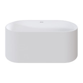 OMVIVO Kanso Matte White Solid Surface Freestanding Bath with Overflow