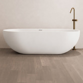 OMVIVO Benna Oval Solid Surface Freestanding Bath with Overflow