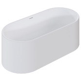 OMVIVO Kanso Matte White Solid Surface Freestanding Bath with Overflow