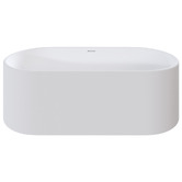 OMVIVO Kanso Matte White Solid Surface Freestanding Bath with Overflow
