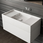 OMVIVO Cdesign 900mm Matte White Wall Hung Basin with Overflow